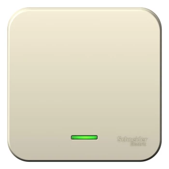 Выключатель 1-клавишный, с подсветкой (в сборе), Молочный, серия Blanca, Schneider Electric