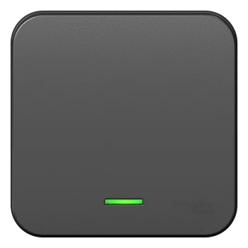 Выключатель 1-клавишный, с подсветкой (в сборе), Антрацит, серия Blanca, Schneider Electric